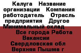 Калуга › Название организации ­ Компания-работодатель › Отрасль предприятия ­ Другое › Минимальный оклад ­ 10 000 - Все города Работа » Вакансии   . Свердловская обл.,Верхняя Пышма г.